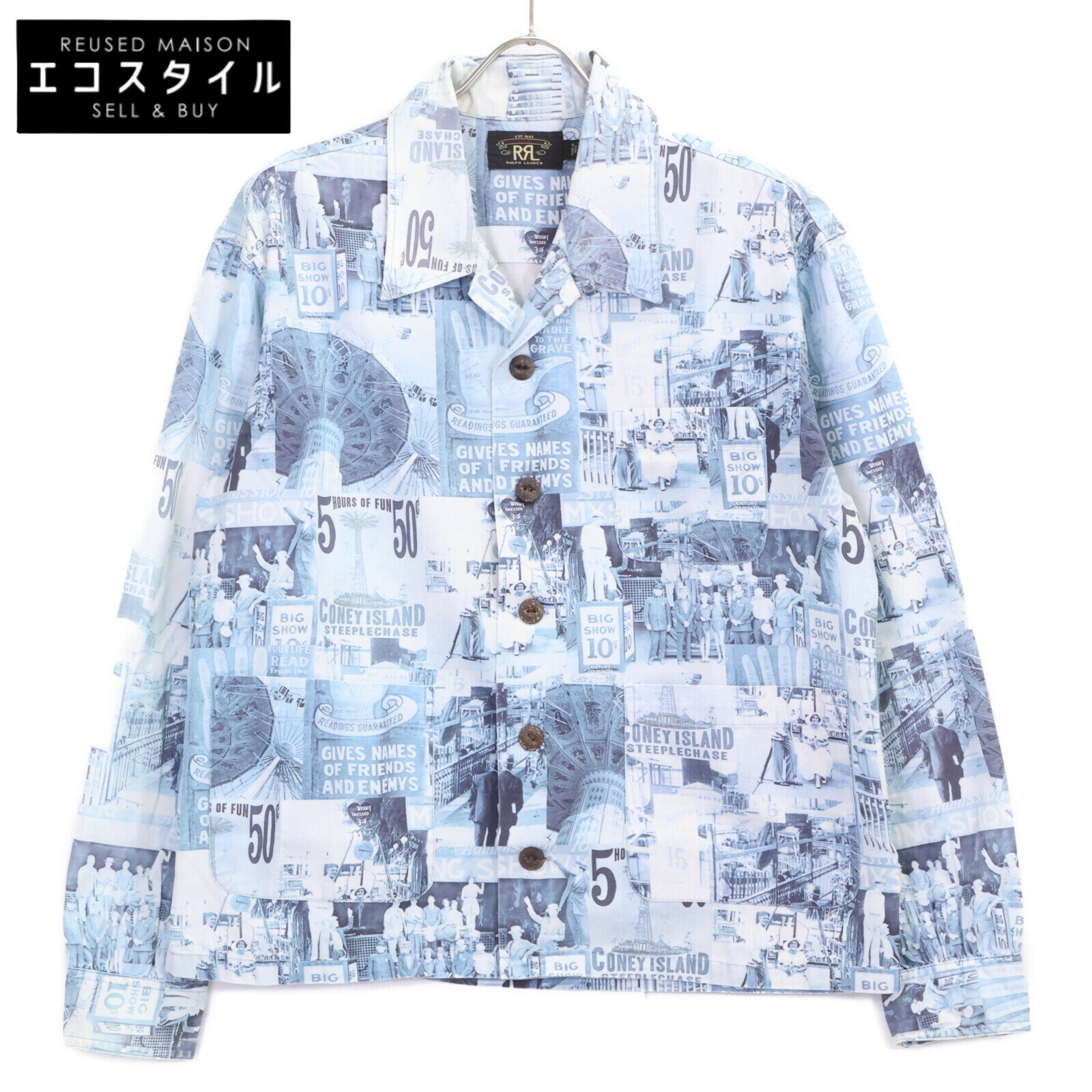 RRL ダブルアールエル AARONS CAMP SHIRTS JACKET キャンプシャツジャケット ジャケット M ブルー メンズ 【中古】