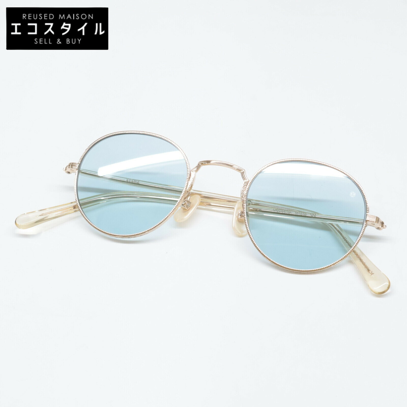 ayame アヤメ 【美品】OLDSTAR GO オールドスター ボストンシェイプ サングラス 46□23 ホワイトゴール..