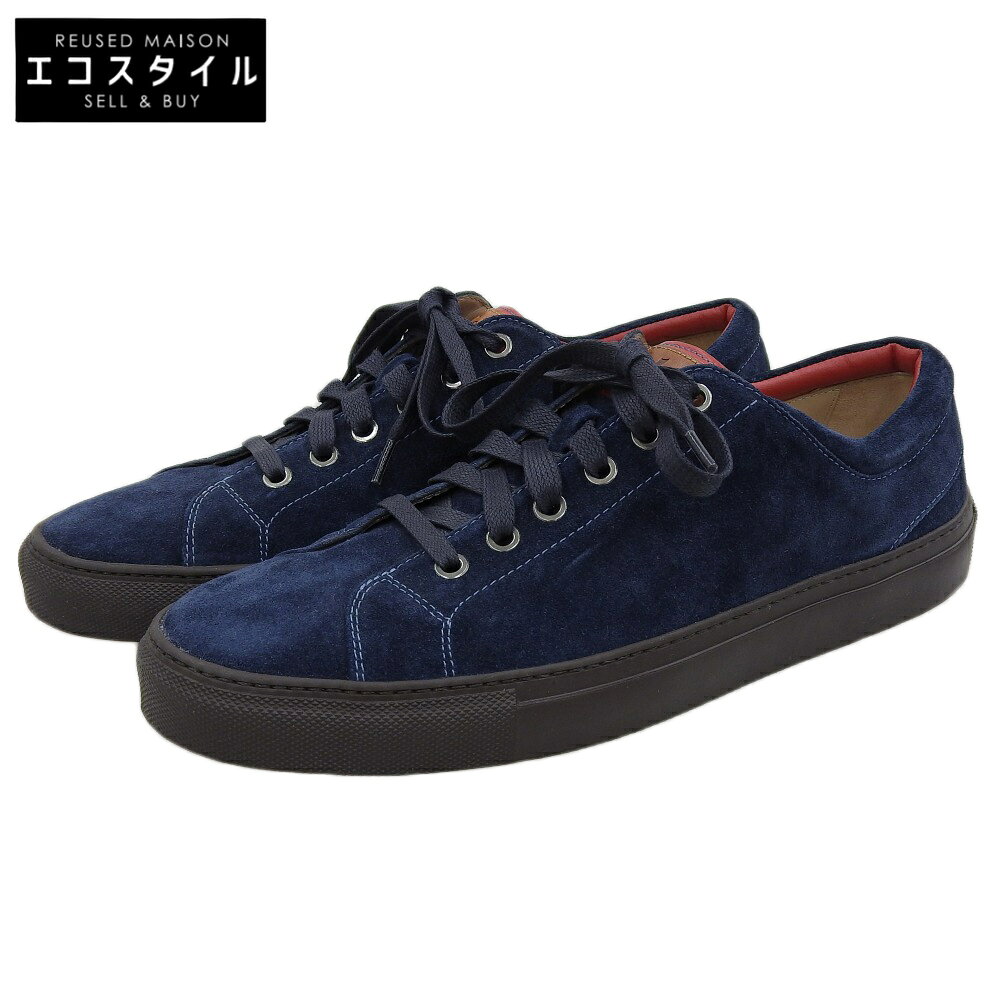 lobb's ロブス 新品同様 ベロア レースアップシューズ メンズ ネイビー 42 IMLB602 シューズ 42 ネイビー メンズ 【中古】
