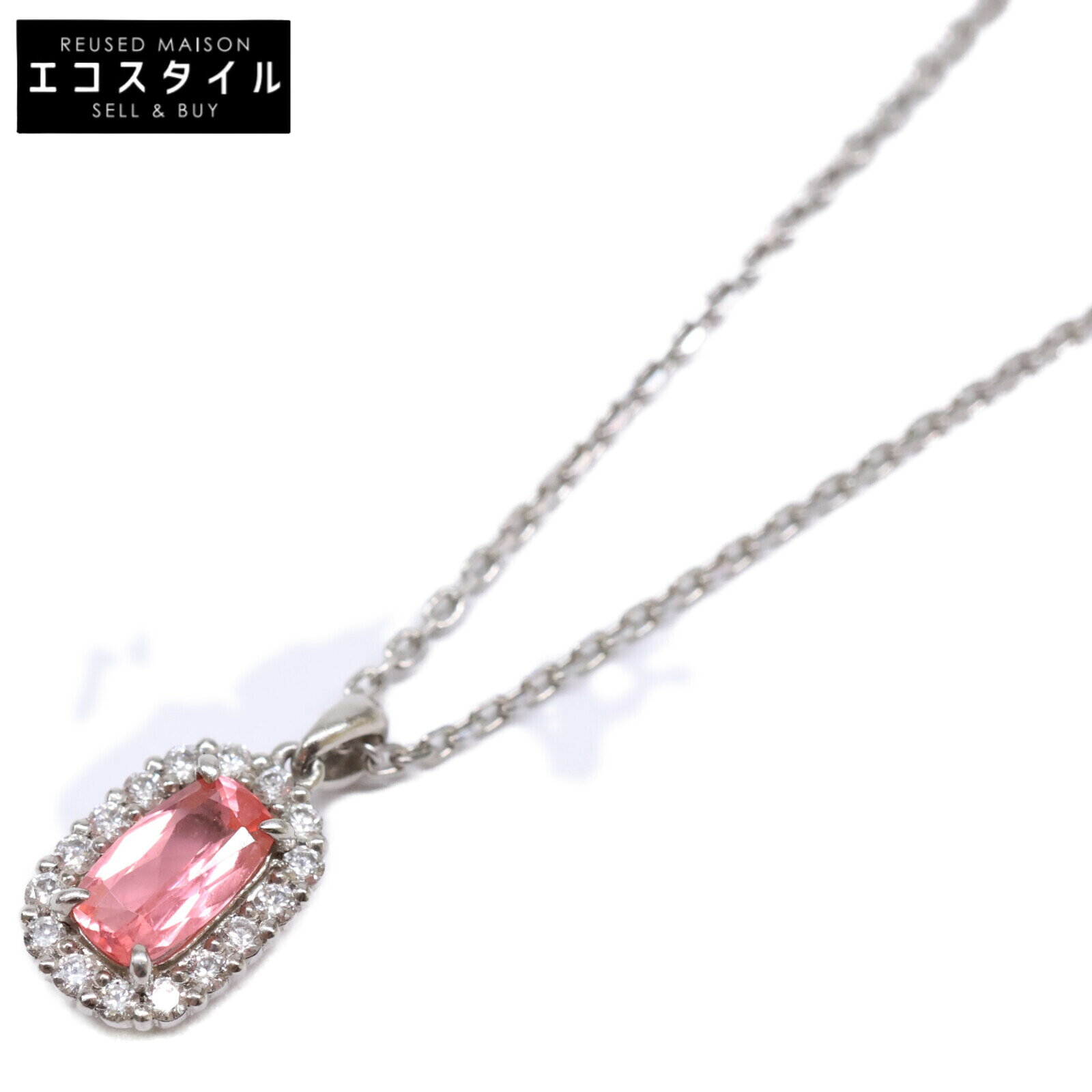 IRODORI STONE イロドリストーン 【美品】Pt850 Pt900 0.283 D0.09 カラーストーン/ダイヤモンド ネックレス プラチナ レディース 【中古】