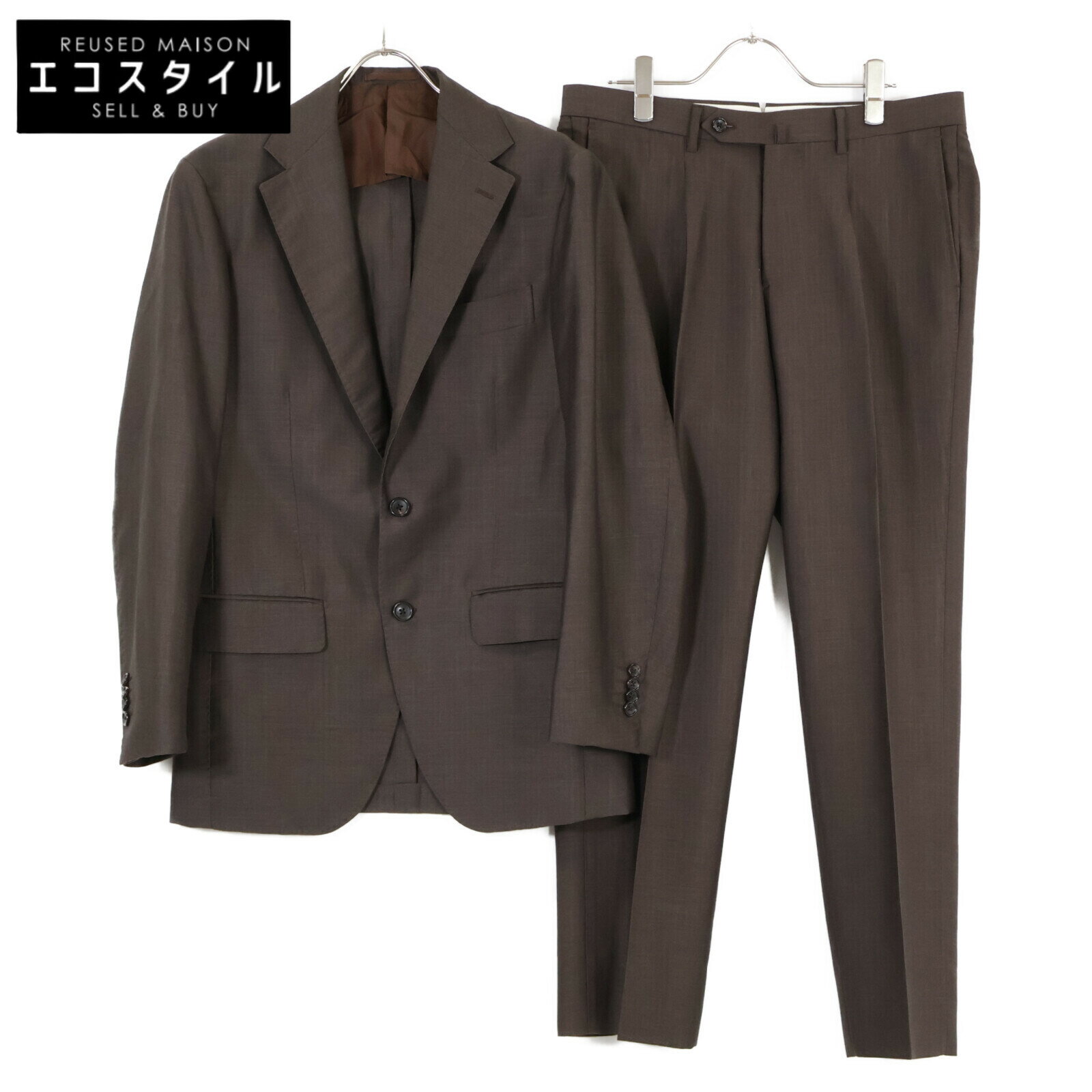 Brilla per il gusto ブリッラ ペル イル グスト 【美品/25SS】24-17-0030-015 DORMEUIL社 モヘアウール 段返り3Bシングル スーツ セットアップ 48 ブラウン メンズ 【中古】