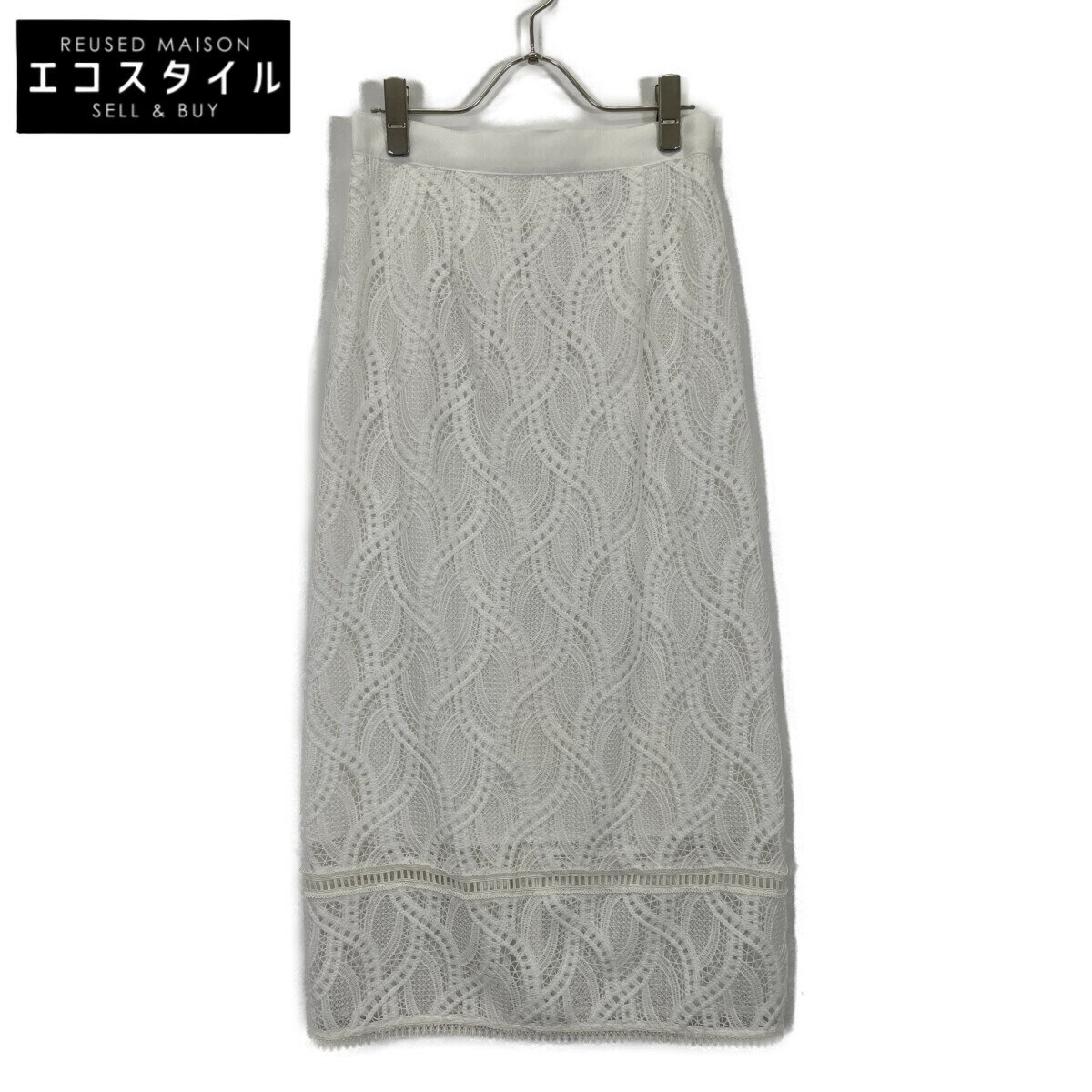 Pinkey & Dianne ピンキー＆ダイアン ×大人百花 24年 0314220615 ホワイト レーススカート スカート 38 ホワイト レディース 【中古】