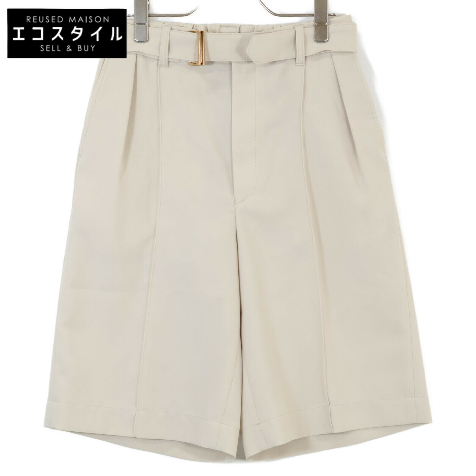 CULLNI クルニ 22SS 22ーSSー010 ベージュ シルキーツイル リラックスショートパンツ ボトムス 1 ベージュ メンズ 【中古】