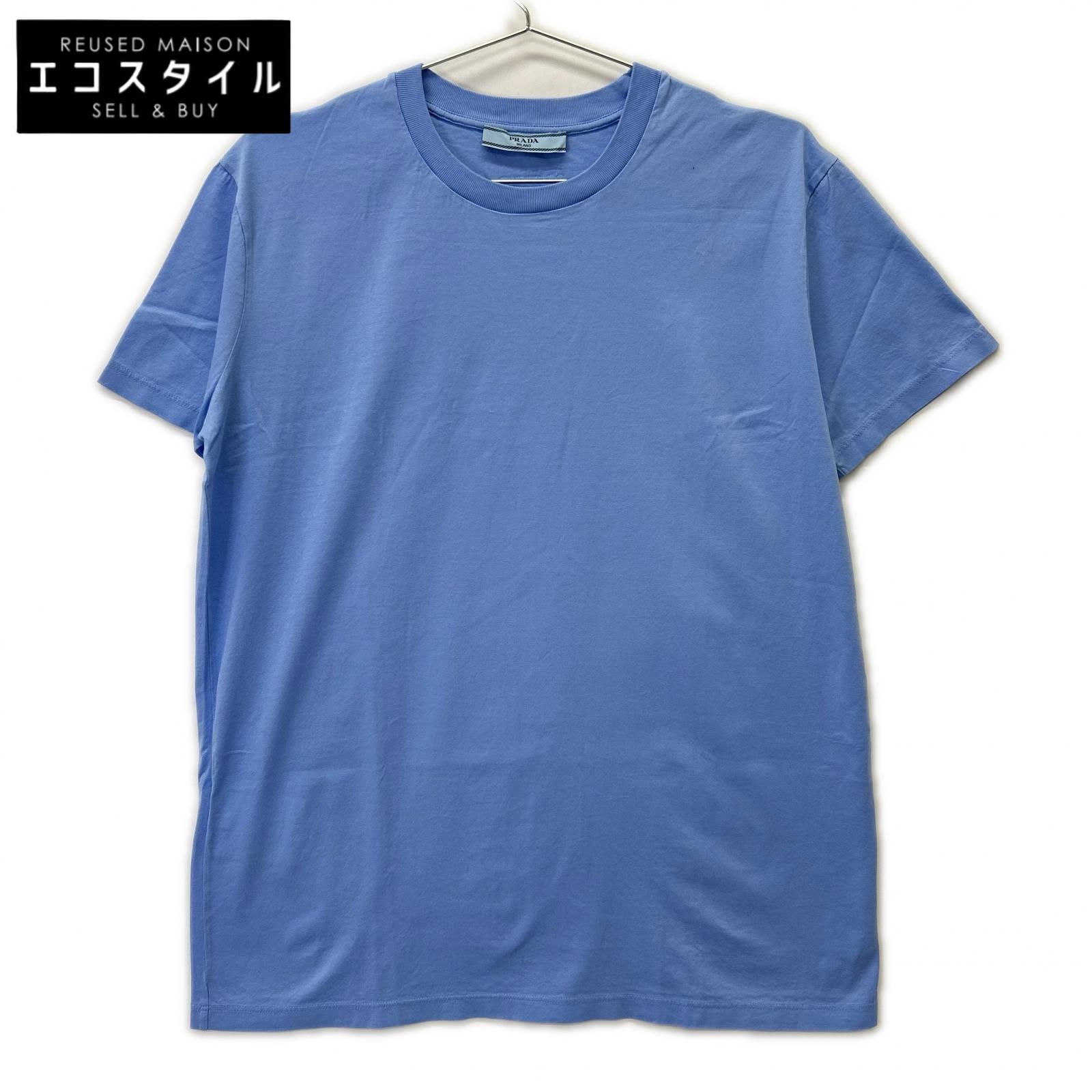Rakuten - PRADA プラダ 19年製 135520 ライトブルー コットンTシャツ トップス L ライトブルー レディース 【中古】