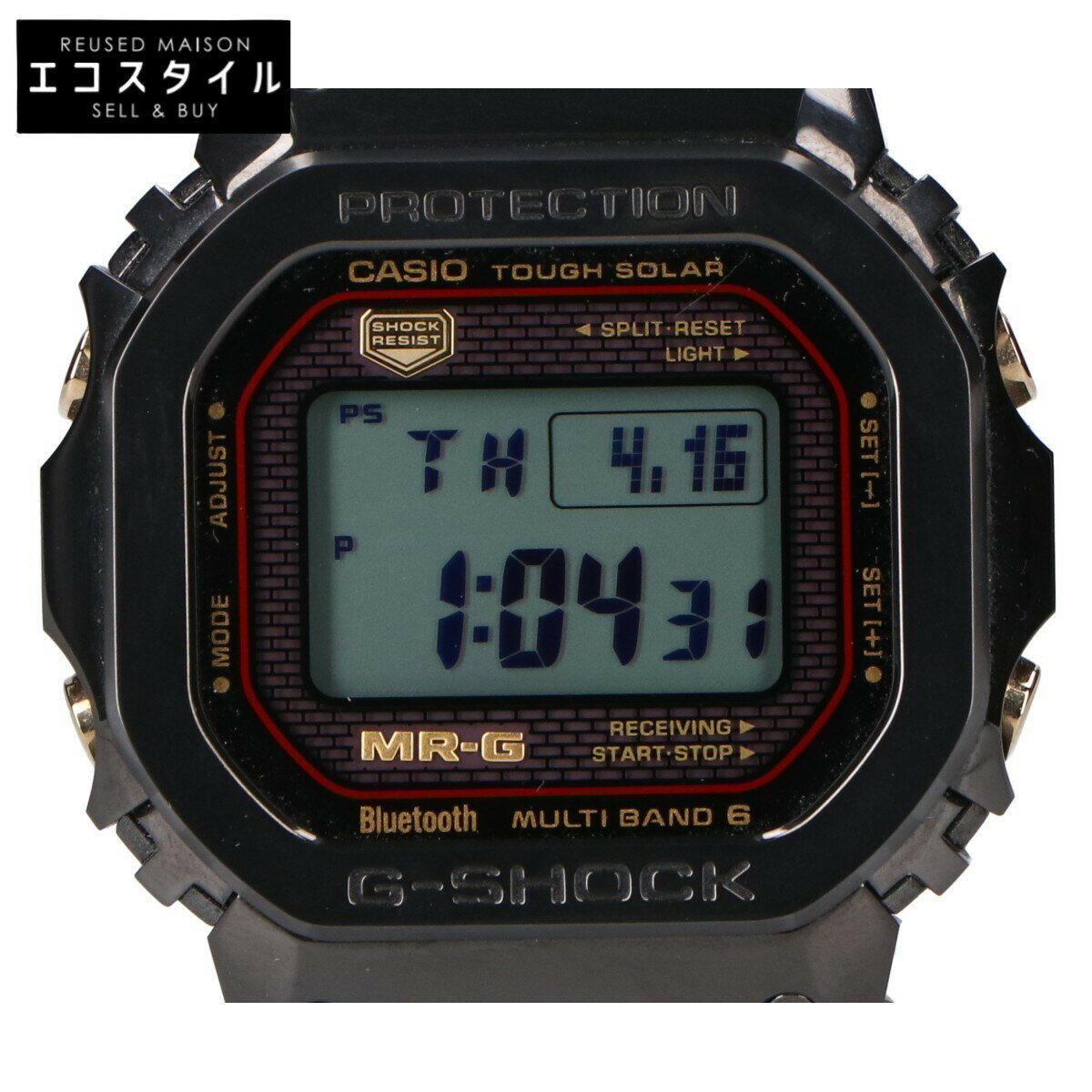 CASIO カシオ 美品 MRG-B5000B-1JR タフソーラー 電波 チタン 腕時計 メンズ 【中古】