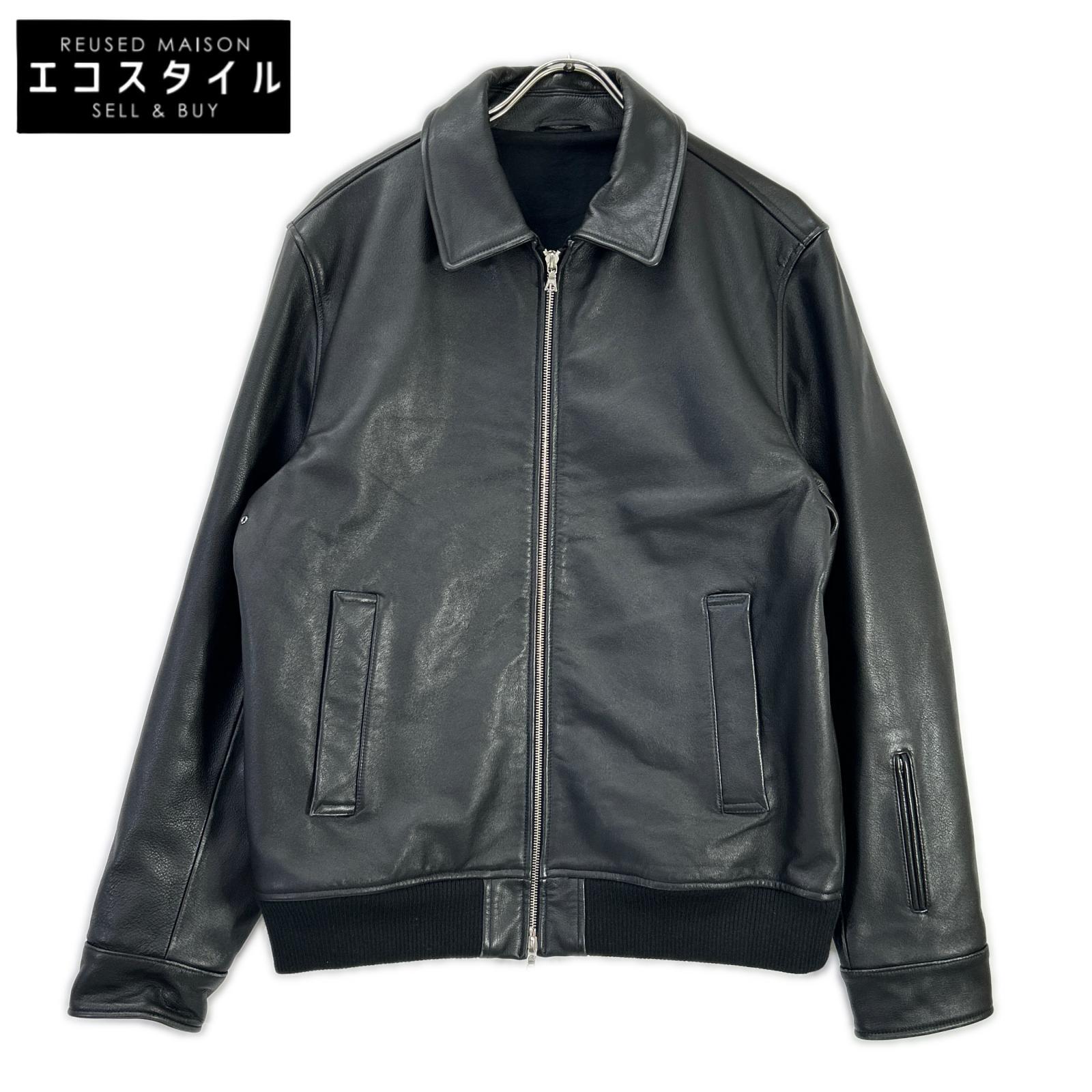 SOPHNET. ソフネット SOPH-222003 22AW ブラック カーフレザー LEATHER ZIP JACKET ジャケット L ブラック メンズ 