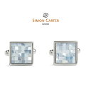 カフス ブランド サイモンカーター Simon Carter　Chequer / Blue Mother of Pearlギフト プレゼント送料無料