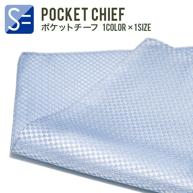 STYLE= ポケットチーフ 全期対応(結婚式におススメ) 日本製 京都産シルク100% スカイブルー ブロックチェック 大きめサイズ(約29cm × 29cm)