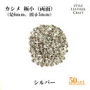【大容量】 T-002 カシメ極小(両面)シルバー 50P【足6mm・頭Φ5mm】