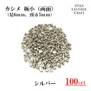 【大容量】 T-002 カシメ極小(両面)シルバー 100P【足6mm・頭Φ5mm】 シルバー