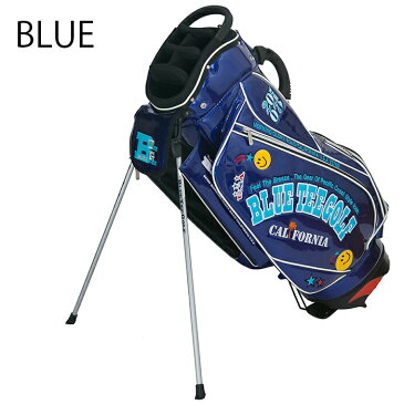 【店内全品ポイント10倍！6/24(水)23:59迄】BLUE TEE GOLF ブルーティーゴルフ スマイル & ロゴ エナメル 9インチ スタンド キャディバッグ 全5色 新生活 プレゼント