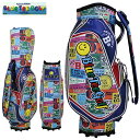 【店内全品ポイント10倍&クーポン割引!5/16(金)1:59迄】2023年 新作 BLUE TEE GOLF ブルーティーゴルフ スマイル ワッペン柄 9イン...