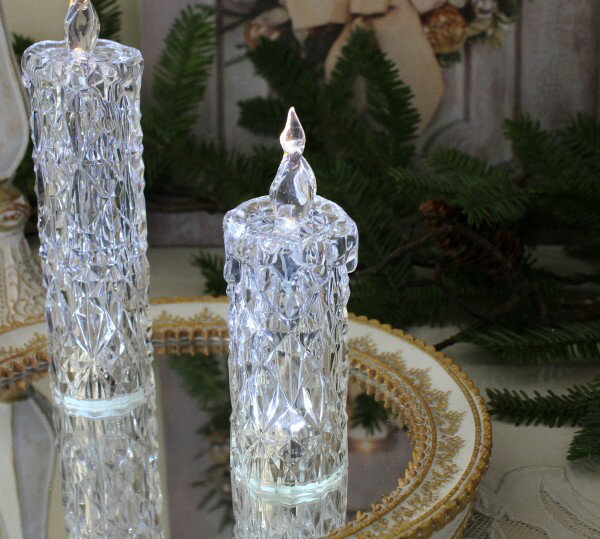 LED キャンドル ろうそく アクリル ダイヤモンドキャンドルS LED 6740 LED イルミネーション キャンドルホルダー 北欧 フレンチ ロマンティック アンティーク クリスマス飾り