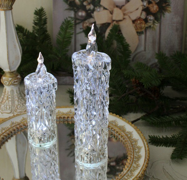 (sale40) LED キャンドル ロウソク かわいい アクリル ダイヤモンドキャンドルM LED 6741 LEDキャンドル イルミネーション 可愛い アンティーク風 シャビーシック 北欧 フレンチ ロマンティック アンティーク クリスマス飾り