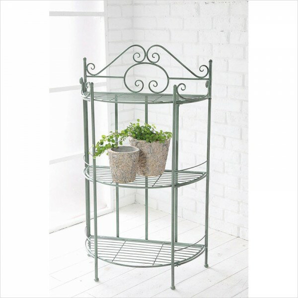 アイアン 3段シェルフ アイアンラック エルブ スリーティアシェルフ グリーン アイアンシェルフ 棚 3段..