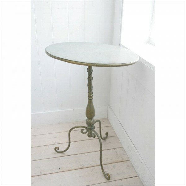 アイアンテーブル コーヒーテーブル ベルデ オーバルテーブル アンティーク調 店舗什器 フレンチカントリー シャビーシック アンティーク風 ミニテーブル サイドテーブル