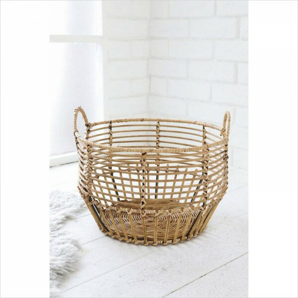 ラタン アイアンバスケット バスケット 小物入れ リビング収納 ナチュラル フレンチカントリー シャビ..