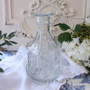 ガラスベース 花瓶 アンティーク風 ブロカント風 (オールド063) ガラス製 蓋付き フラワーベース アンティーク調 シャビーシック ブロカント 洋風 ヨーロピアン フレンチカントリー アンティーク 可愛い おしゃれ