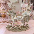 スタイルロココ クリスマスオーナメント ホワイト ロッキングホース オーナメント ホース クリスマス 壁飾り (730) 回転木馬 カルーセル 撮影小物 ツリー サンタ クリスマスギフト アンティーク風 輸入雑貨 アンティーク 店舗装飾 可愛い