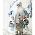 スタイルロココ クリスマス サンタクロース ブルー サンタ オブジェ 置物 人形 店舗装飾 クリスマスギフト クリスマス装飾 可愛い レトロ ビンテージ風 アンティーク調 ホワイト フィギア サンタ置物 水色
