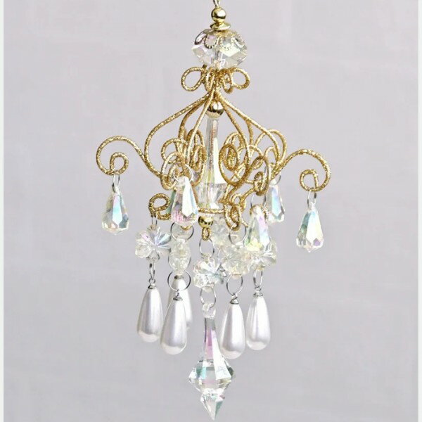 クリスマスオーナメント シャンデリア オーナメント ゴールド ビーズ ツリーオーナメント クリスマスギフト クリスマス装飾 可愛い おしゃれ クリスマスツリー クリスマス エレガント ギフトのサムネイル