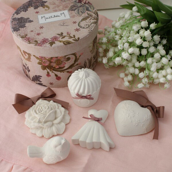 アロマセット アロマギフト 可愛い オブジェ マチルドエム フランス センティッドデコ 限定BOX 5個セット ローズエリクサー (655) アロマストーン ア...