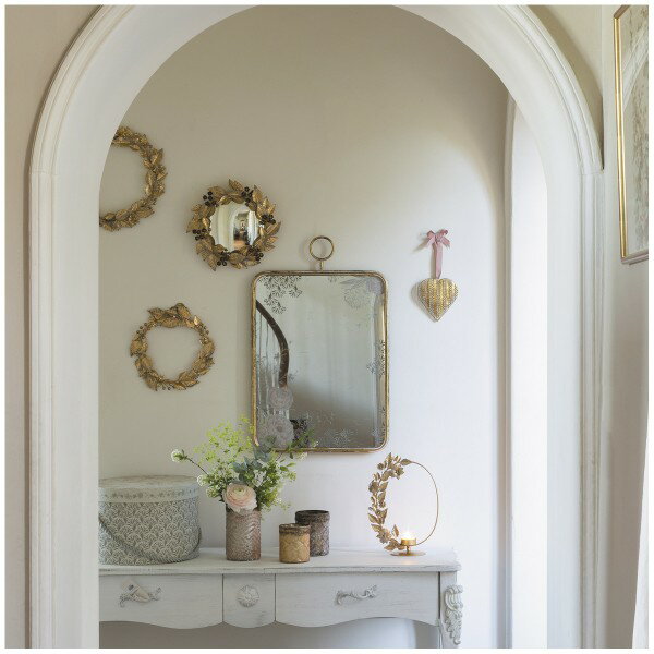 壁掛けミラー アンティーク調 ミラー 大型 可愛い マチルドエム フランス 壁掛け 鏡 花柄 ボタニカル(817) ゴールド 鏡 可愛い マチルドM Mathilde M. シャビーシック アンティーク風 輸入雑貨 アンティーク 雑貨 姫系 おしゃれ シャビー [3]