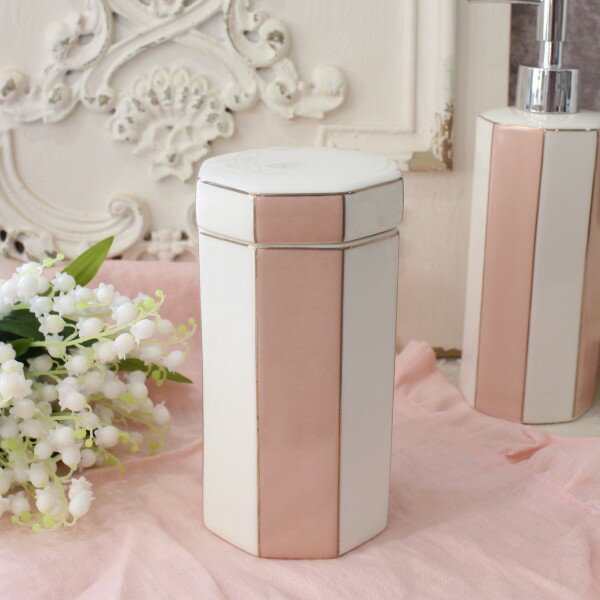 キャニスター 陶器 ピンク おしゃれ マチルドエム フランス 小物入れ ボックス ピンク (980) バスルー..