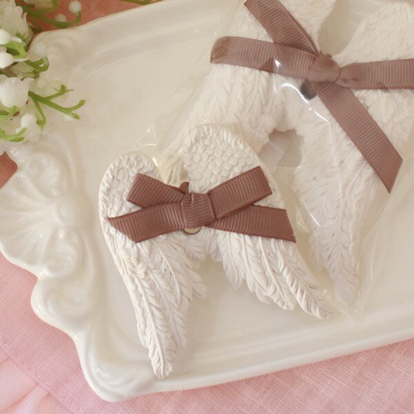 アロマオブジェ アロマプレート アロマディフューザー センティッドデコ 石膏 エンジェルウィング バニ..