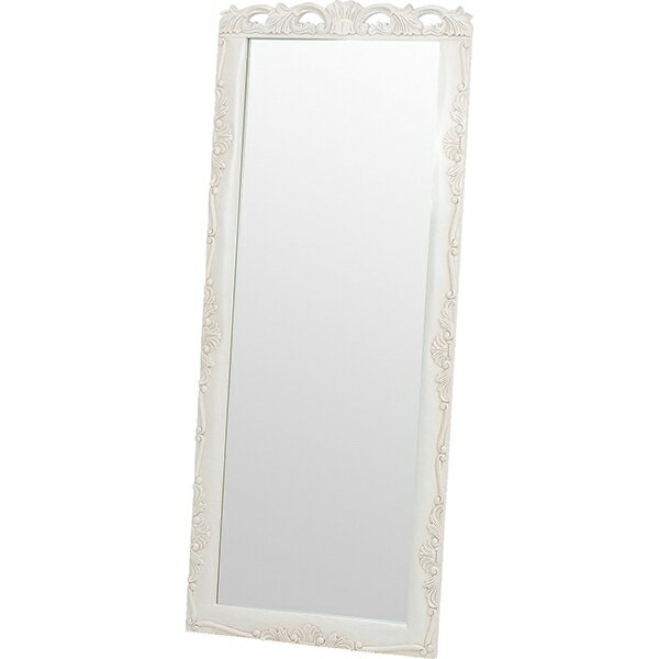 ミラー 姿見ミラー 大型ミラー 姿見 鏡 ホワイト ロココ調 クラシック ヨーロピアン 白家具 ロココシリ..