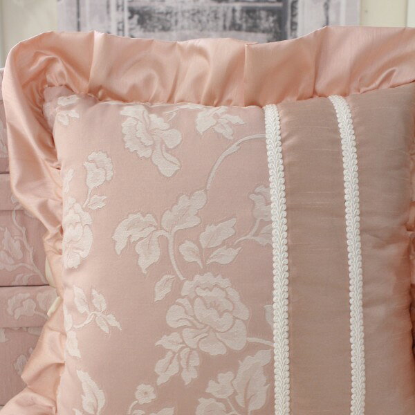 フリルクッション 40cm ピンク クッション ヘアルーム ジェニファーテイラー Heirloom (240) パンヤ付き 可愛いクッション 花柄 アメリカブランド 高級 フラワー柄 姫系 ロココ調 [3]