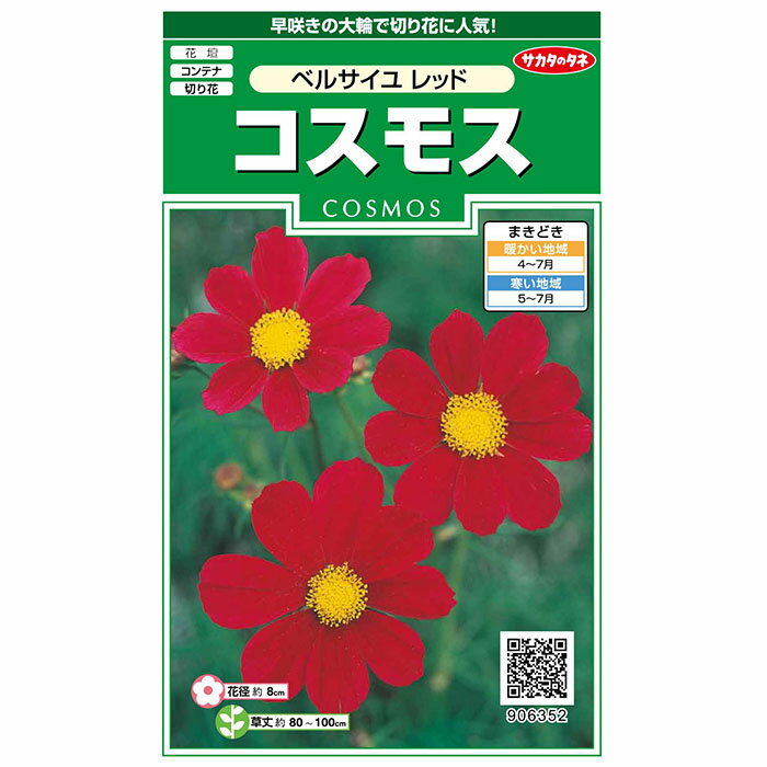 花の種 実咲花6352 コスモスベルサイユレッド サカタのタネ