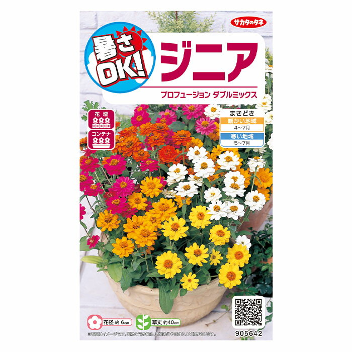 花の種　実咲花5642 暑さOK　ジニア　プロフュージョン　ダブルミックス サカタのタネ