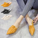 【取り寄せ対応】ミュール ヒールサンダル ピンヒール ポインテッドトゥ PUレザー 合皮 夏 黒 サンダル シューズ 靴 レディース ブラック イエロー オフホワイト(4)
