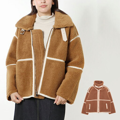 【取り寄せ対応】ジャケット ブルゾン ボア ミドル丈 ハイネック 無地 アウター レディース キャメル 【取り寄せ対応】ジャケット ブルゾン ボア ミドル丈 ハイネック 無地 アウター レディース キャメル