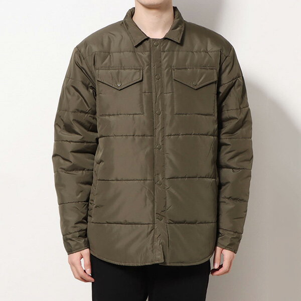 【取り寄せ対応】シャツジャケット 中綿ジャケット キルティング 無地 アウター ジャケット ユニセックス メンズ アイスグレー カーキ ブラック