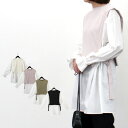 【楽天スーパーSALE】チュニック レイヤードトップス ベスト ドッキング 長袖 ブラウス シャツ 裏毛 無地 春 トップス レディース アイボリー ラベンダー カーキ ブラック(4)
