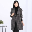 【Rakuten Fashion THE SALE】コート チェスター トレンチ チェック 長袖 ロング レディース ネイビー グレー ワイン キャメル