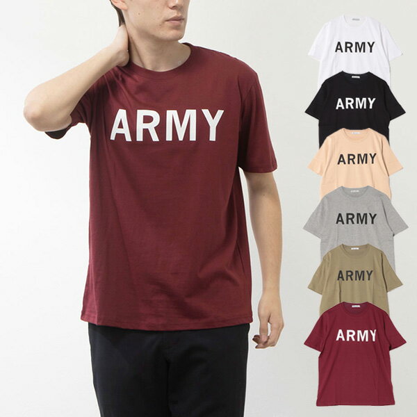樂天商城 - Tシャツ カットソー 半袖 ロゴ コットン プリント クルーネック トップス ユニセックス メンズ ベージュ ブラック ホワイト カーキ 杢グレー ワイン