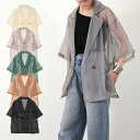 【Rakuten Fashion THE SALE】テーラードジャケット ジャケット 5分袖 ハーフスリーブ 無地 ダブルブレスト オーガンジー シアー 透け ...