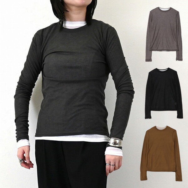 樂天商城 - Tシャツ カットソー ロンT シアー リブ 長袖 無地 クルーネック トップス レディース オリーブ チャコールグレー ブラック