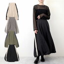 【楽天スーパーSALE】スカート バルーンスカート ロング マキシ丈 サイドライン ボトムス レディース エクリュ グレー カーキ ブラック