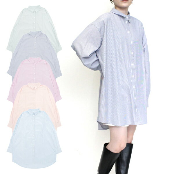 シャツブラウスストライプチュニック...