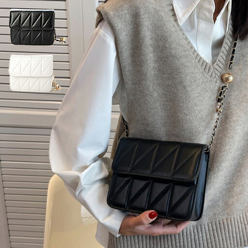 【Rakuten Fashion THE SALE】ショルダーバッグ バッグ キルティング ミニ 小さい チェーン 合皮 PUレザー 斜めがけ 肩掛け 鞄 レディース ブラック ホワイト 【Rakuten Fashion THE SALE】ショルダーバッグ バッグ キルティング ミニ 小さい チェーン 合皮 PUレザー 斜めがけ 肩掛け 鞄 レディース ブラック ホワイト