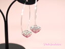 2wayパヴェハートフープピアス/ピンククリスタル【レディース】