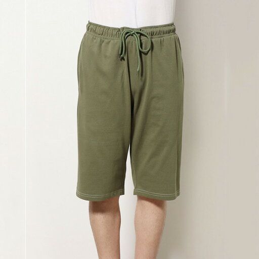 ハーフパンツ ショートパンツ 膝丈 イージー ステッチ 無地 コットン 天竺 ルームウェア ボトムス パンツ ユニセックス メンズ ブラック ネイビー カーキ ベージュ