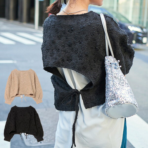 シャツブラウスジャガードバックリボ...