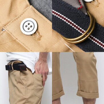 【楽天スーパーSALE】パンツ アンクルパンツ クロップドパンツ アンクル丈 チノパン スキニー ベルト付き ボトムス メンズ ベージュ ブラック カーキ ネイビー ホワイト
