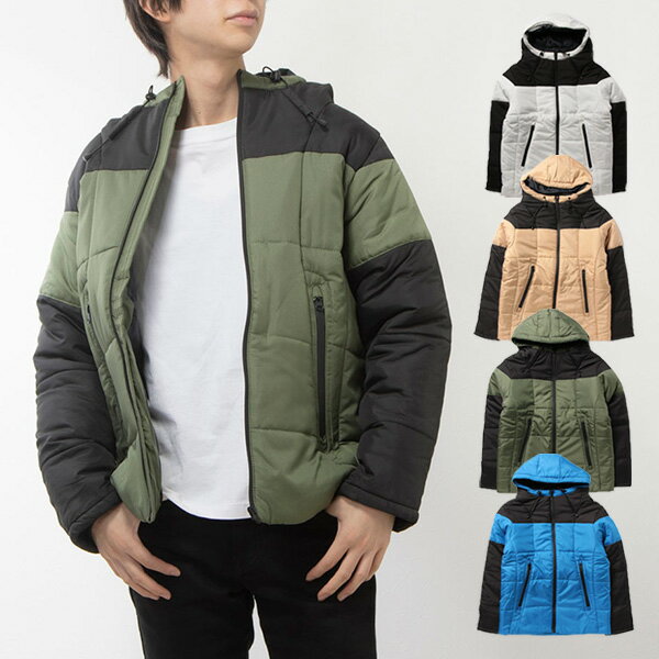 【取り寄せ対応】中綿ジャケット ブルゾン パデット デュスポ バイカラー バルトロ 無地 フード アウター ユニセックス メンズ ホワイ..