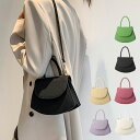 【Rakuten Fashion THE SALE】ショルダーバッグ ハンドバッグ 2WAY 小さい 肩掛け 斜めがけ レザー調 バッグ 鞄 レディース ブラック ホワイト カーキ パープル グリーン ローズレッド